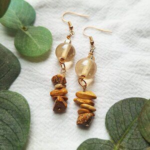 Western Boho Jasper Earrings, Hippie Stone Earrings, Earthy Desert Earrings